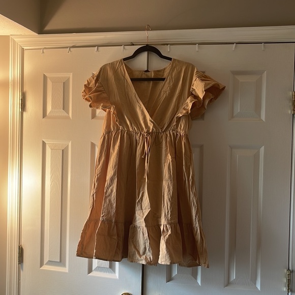 SHEIN A Line Drawstring Waist Ruffle Dress. - Picture 6 of 7